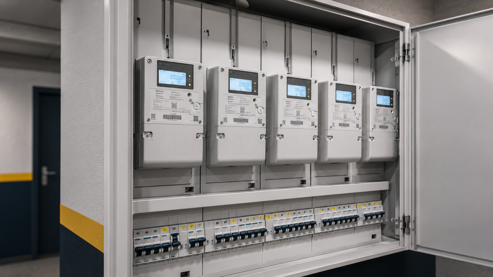 Zaehlerschrank mit digitalen Stromzaehlern